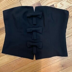 Elodie Black Bow-Accent Strapless Tube Top